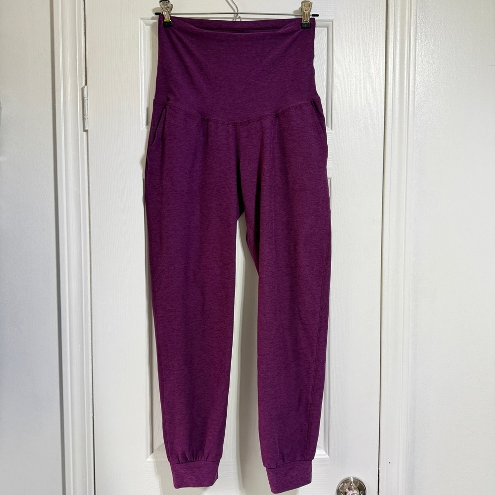 Beyond the Bump purple spacedye Aubee Maternity Midi Jogger pregnancy pants S
